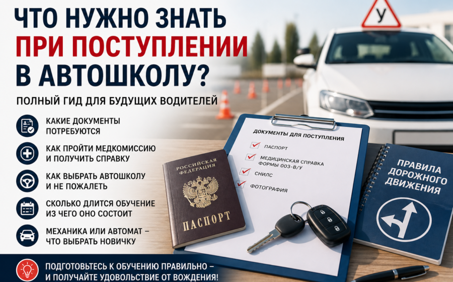 Что нужно знать при поступлении в автошколу в 2026 году